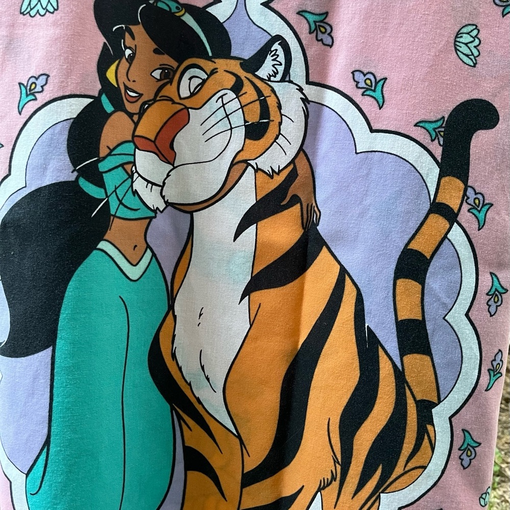 Disney Jasmine and Rajah Twin flat sheet and pillowcase - Vintage 90s
